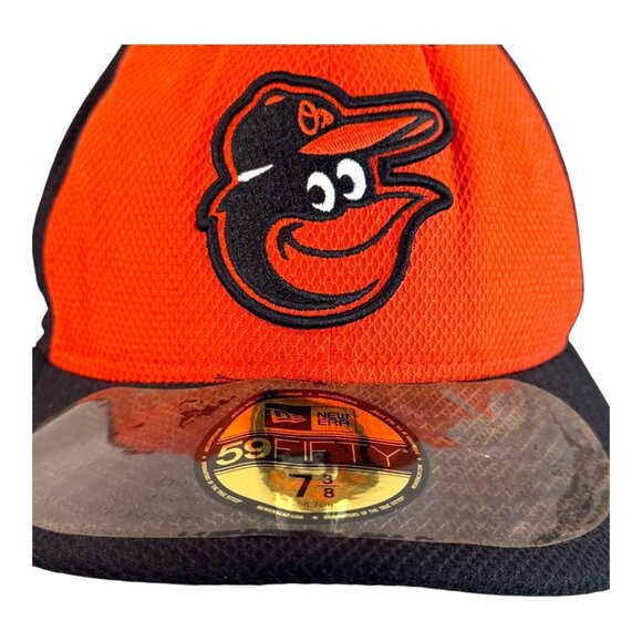 Baltimore Orioles New Era 59Fifty MLB Authentic Fitted Cap 7 3/8 Black & Orange - Picture 1 of 10